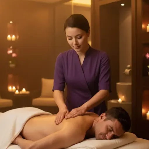Rangeela Spa Ajman therapy room with fresh linens and a quiet private setup