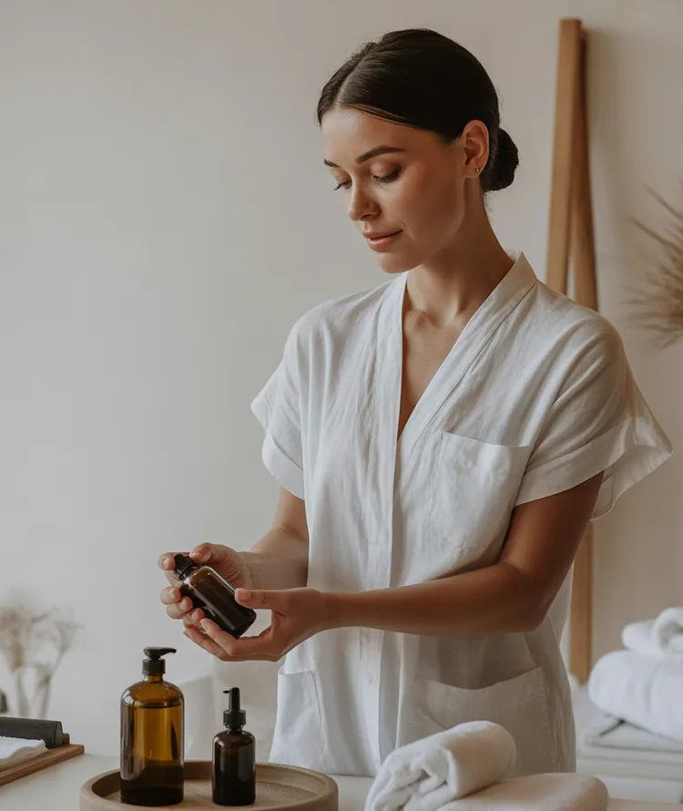 Professional Russian Massage Therapist at Work